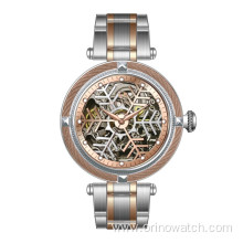 Skeleton Mechanical Watch With Snowflake Dial